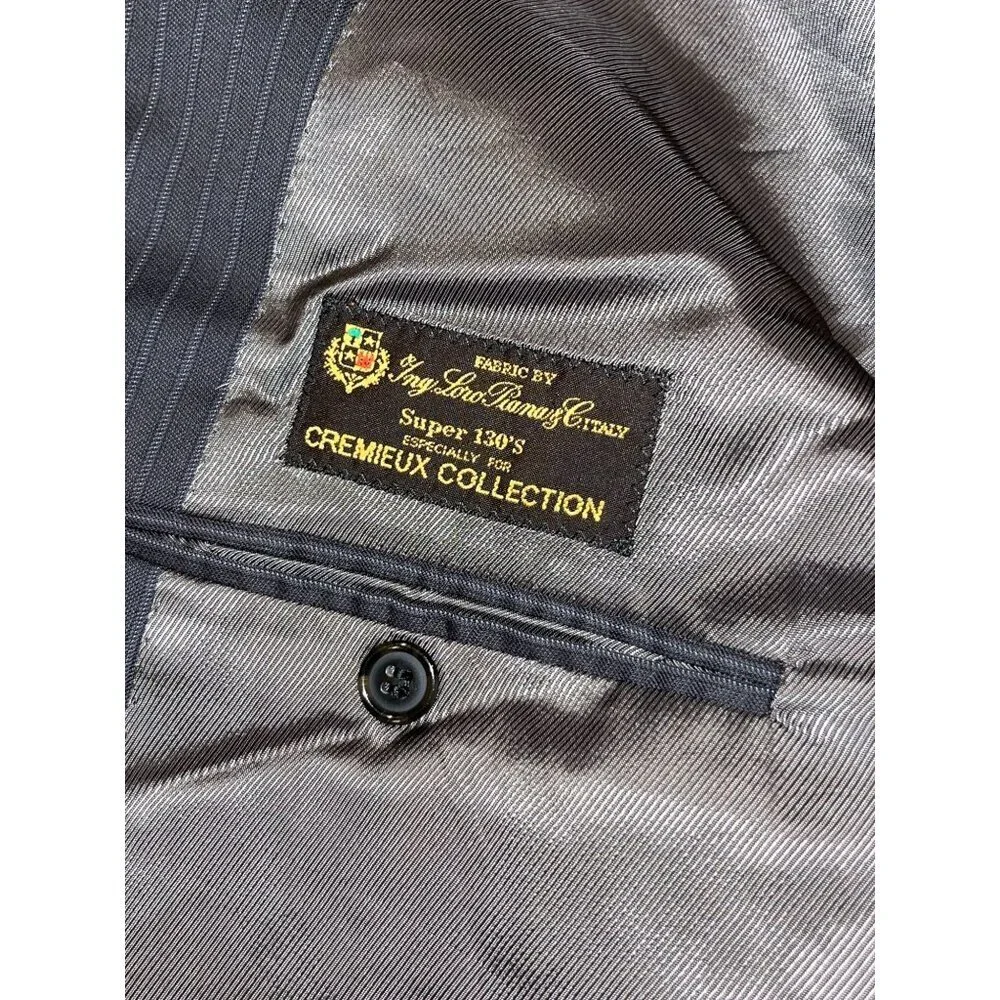 LORO PIANA Mens 100% Wool  Pinstripe Suit Jacket Blazer 2-Button Classic Fit 50